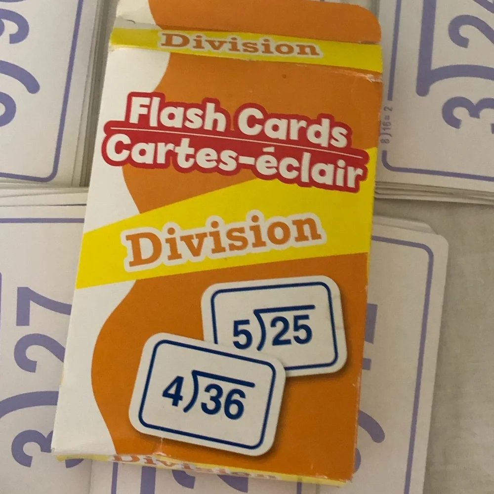 Lot of 4 sets of math arithmetic flashcards multiplicat Subtraction and Division